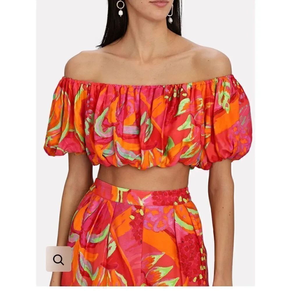 FARM RIO Fruit Brush Crop Top NWT Size Large